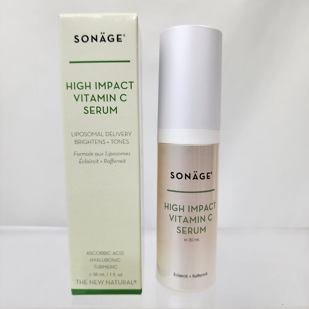 Sonage High Impact Vitamin C Serum 1 fl oz Ascorbic Acid Hyaluronic Tumeric NIB